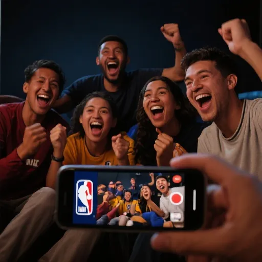 球迷在手机上收看NBA直播